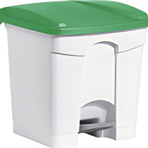 helit Poubelle à pédale "the step", 30 litre, blanc/vert