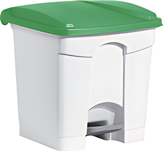 helit Poubelle à pédale "the step", 30 litre, blanc/vert