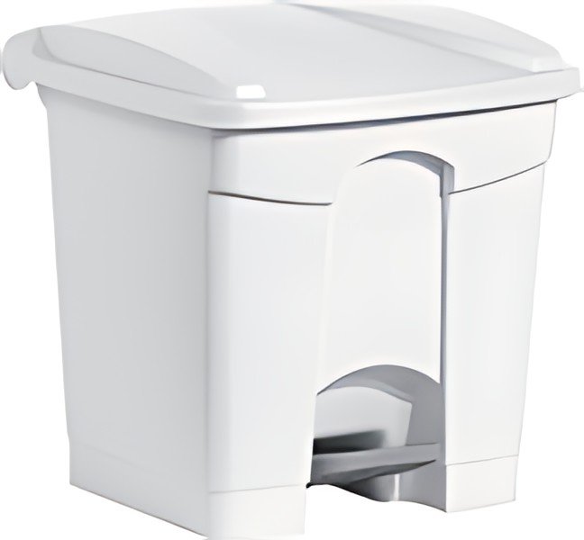 helit Poubelle à pédale "the step", 30 litres, blanc/blanc