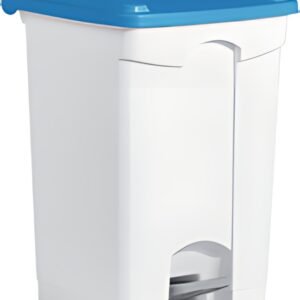 helit Poubelle à pédale "the step", 45 litres, blanc/bleu