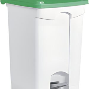 helit Poubelle à pédale "the step", 45 litres, blanc/vert