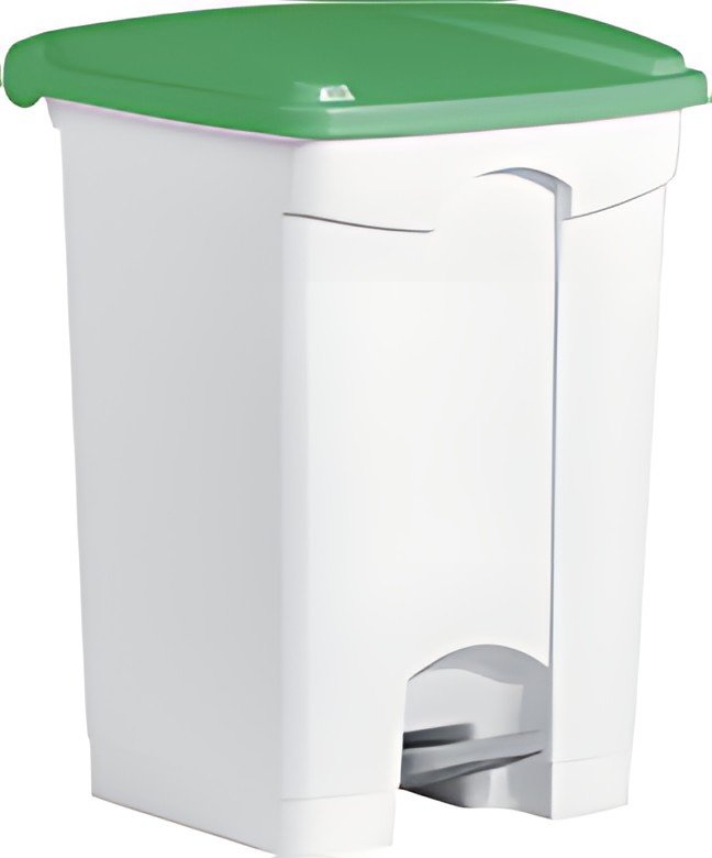 helit Poubelle à pédale "the step", 45 litres, blanc/vert