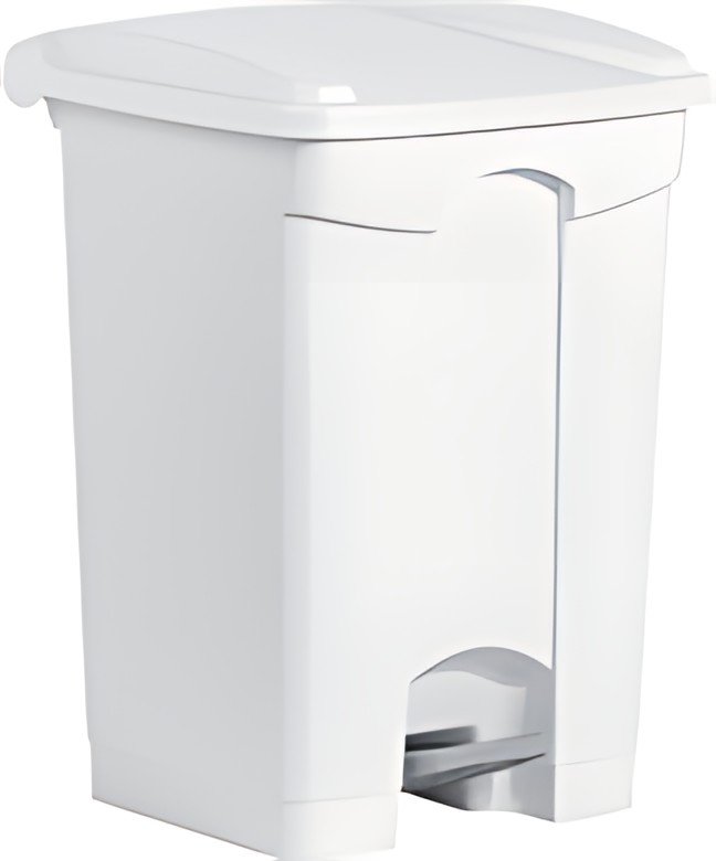 helit Poubelle à pédale "the step", 45 litres, blanc/blanc