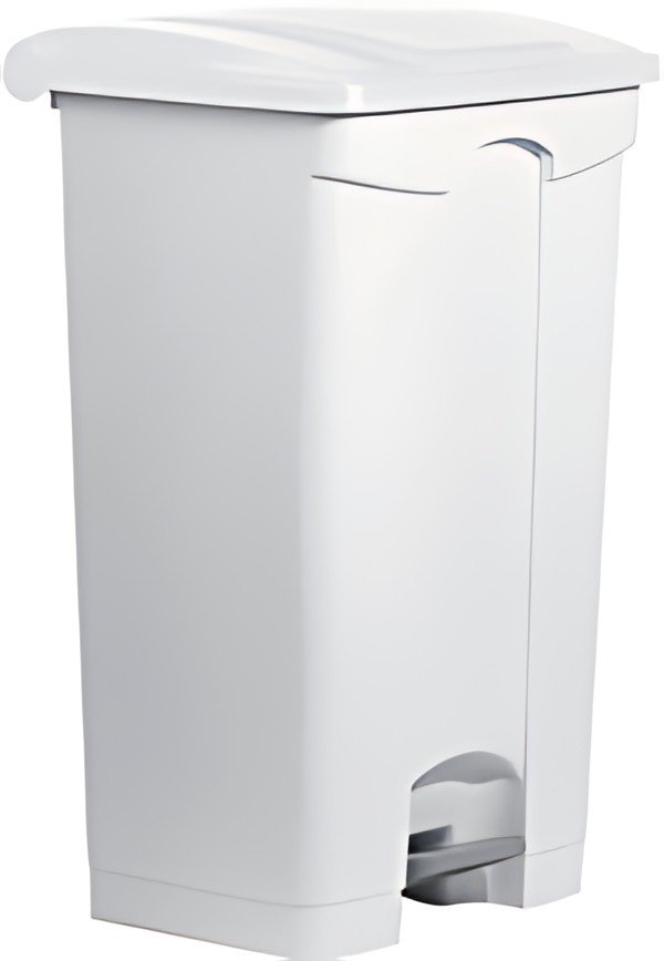 helit Poubelle à pédale "the step", 90 litres, blanc/blanc