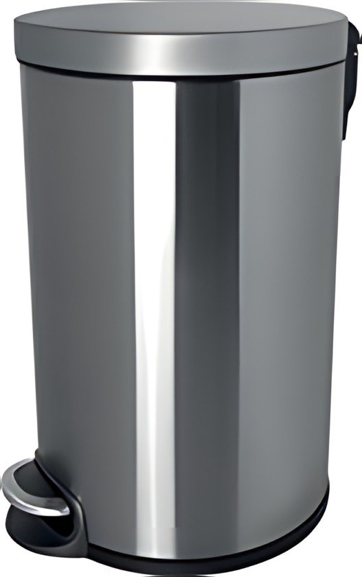 helit Poubelle à pédale "the silent", 12 litres, argent