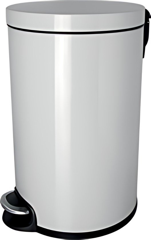 helit Poubelle à pédale "the silent", 12 litres, blanc