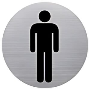 helit Pictogramme "the badge" WC-Hommes, rond, argent