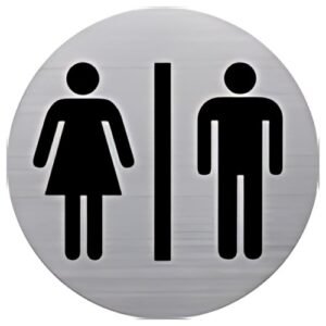 helit Pictogramme "the badge" WC Femmes & Hommes, argent