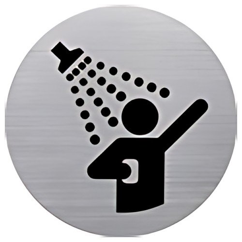 helit Pictogramme "the badge" douche, rond, argent