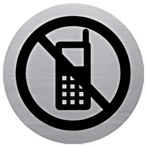 helit Pictogramme "the badge" portable interdit, argent
