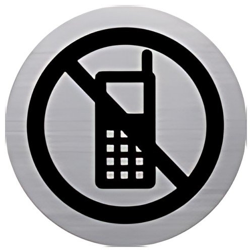 helit Pictogramme "the badge" portable interdit, argent