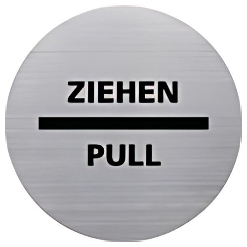 pictogramme helit "le badge" PULL/PULL, rond, argenté