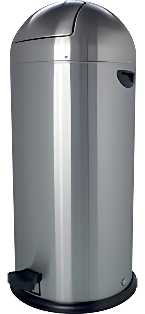 helit Poubelle à pédale "the step dome", 52 litres, argent