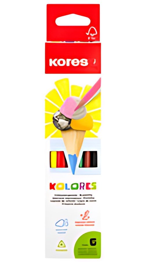 Kores Crayon de couleur triangulaire "Kolores", étui carton