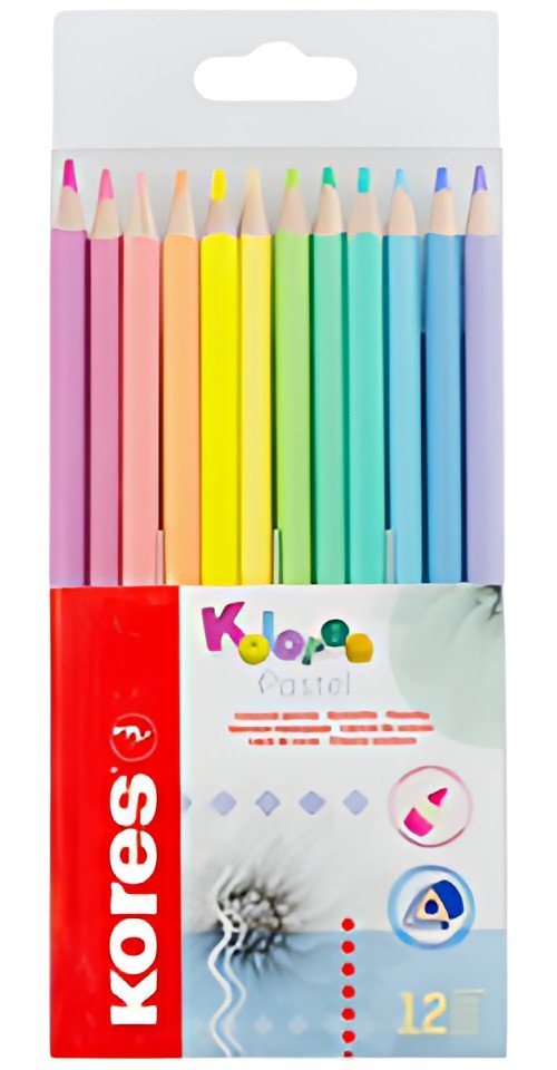 Kores Crayon de couleur "Kolores Pastel", étui carton de 12