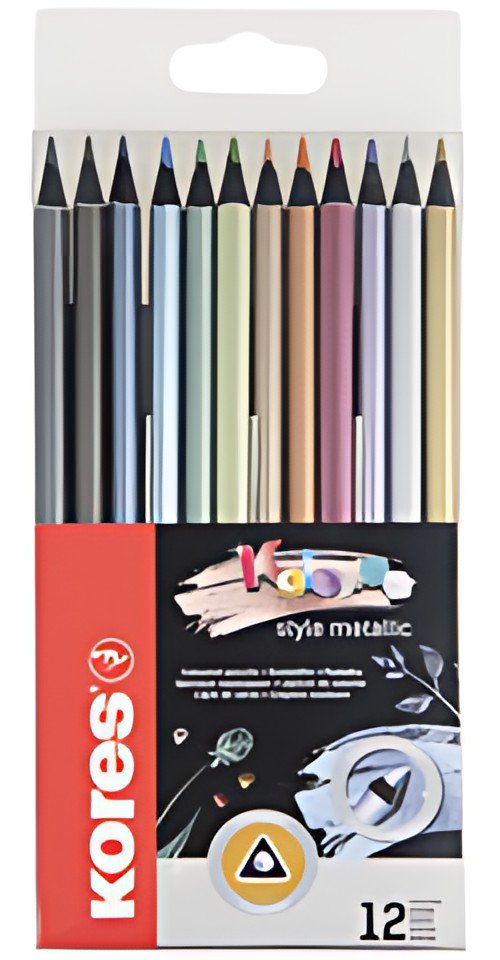 Kores Crayon de couleur "Kolores Metallic Style", étui de 12