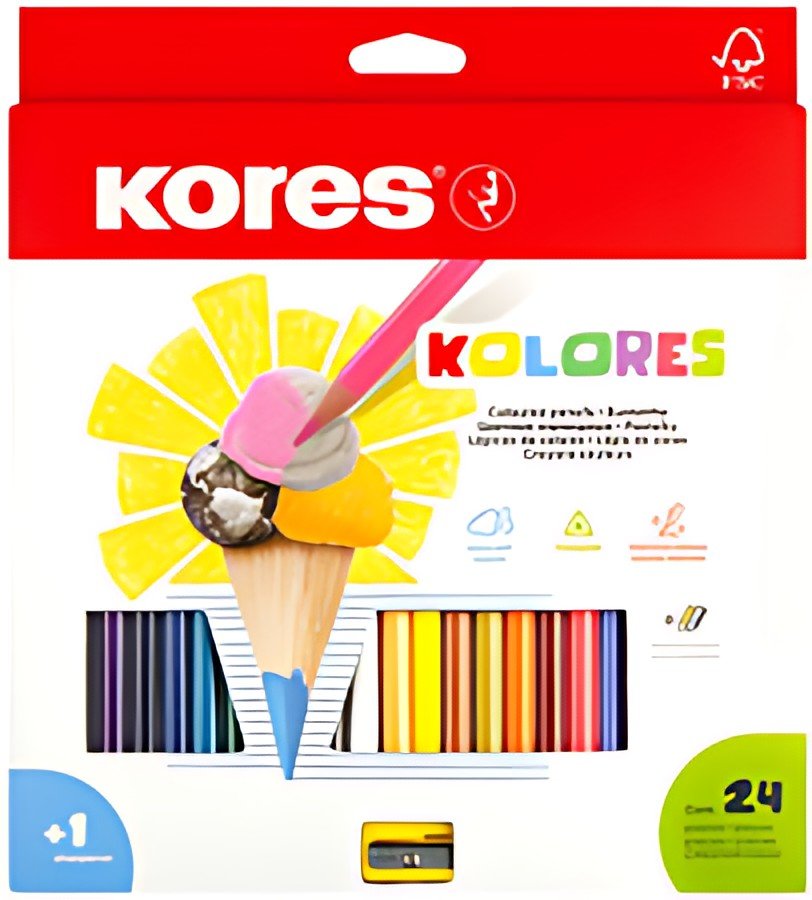 Kores Crayon de couleur triangulaire "Kolores", étui carton