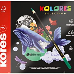 Kores Crayon de couleur "KOLORES SELECTION", étui de 24