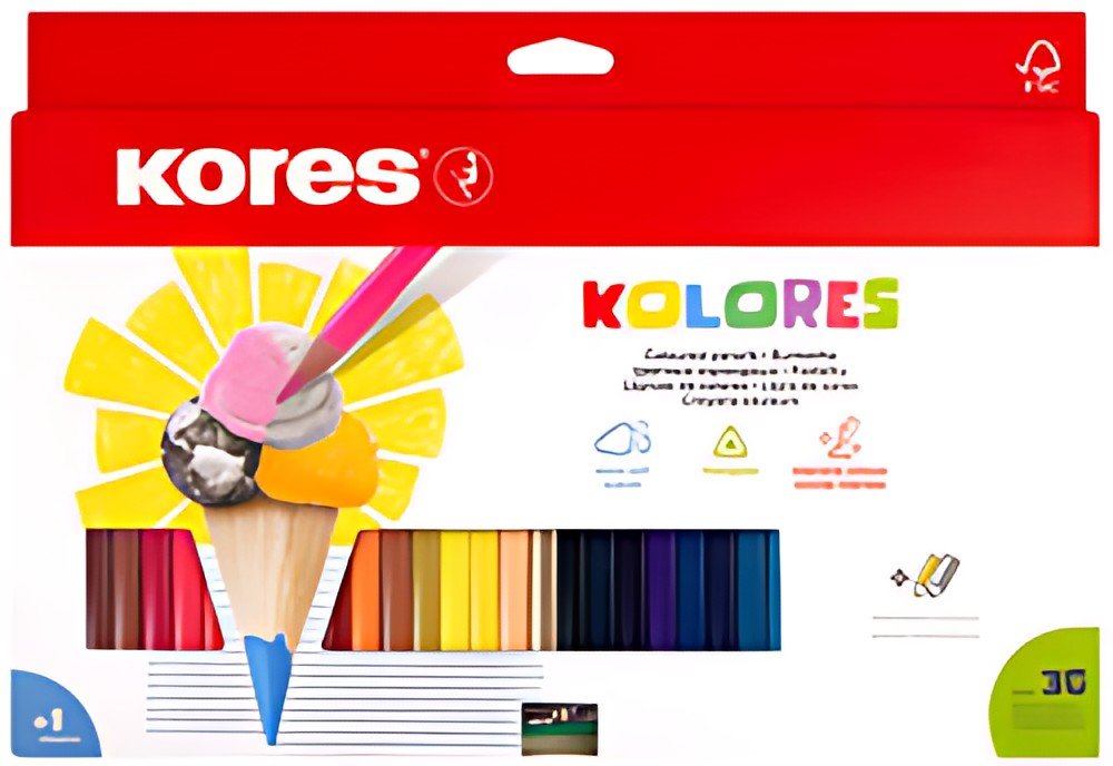 Kores Crayon de couleur triangulaire "Kolores", étui carton