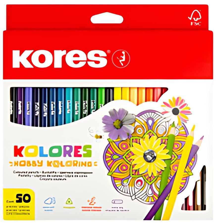 Kores Crayons de couleur triangulaires "Hobby Koloring",