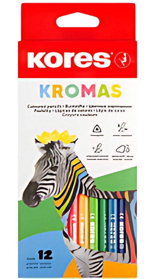 Kores Crayon de couleur "Kromas", étui en carton de 12
