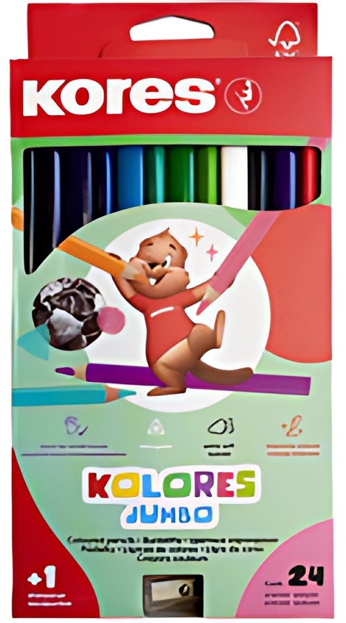 Kores Crayon de couleur "Kolores JUMBO", étui carton de 24