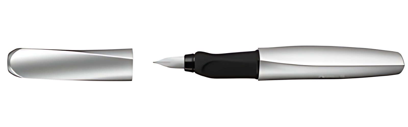 Pelikan Twist stylo plume, argent/noir