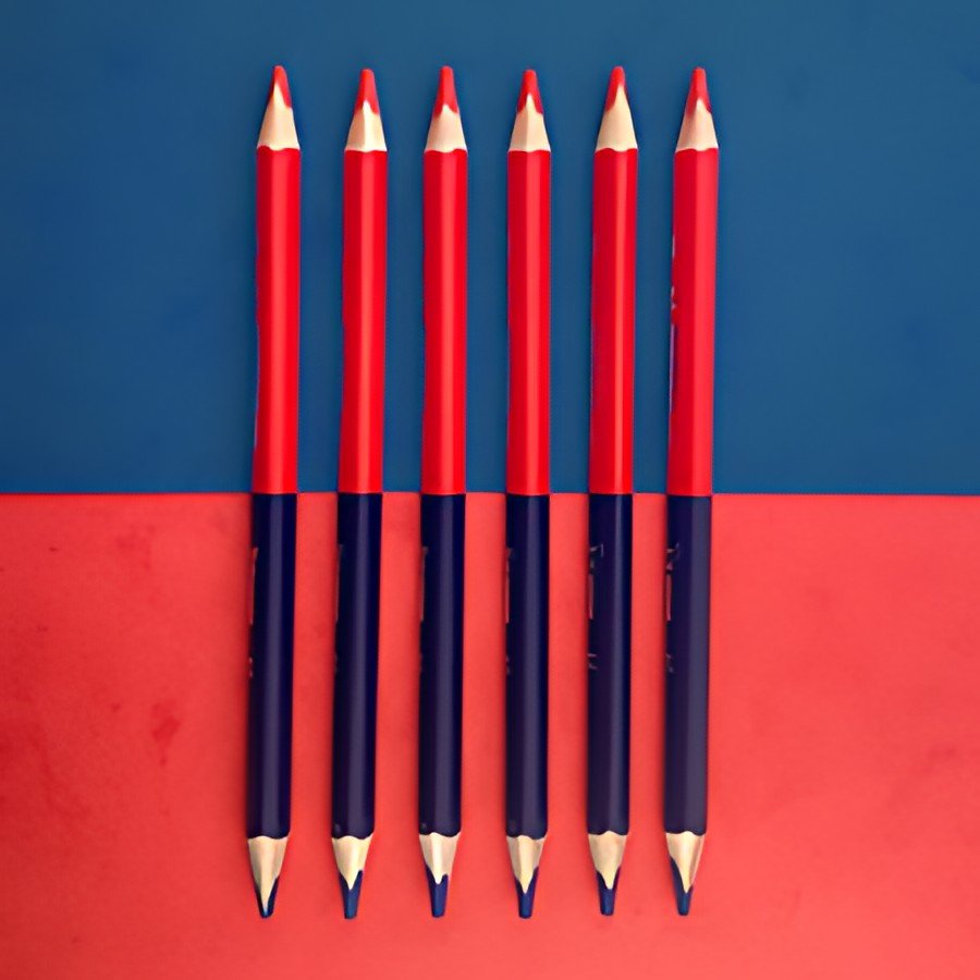 Kores Crayon de couleur TWIN Jumbo, bleu/rouge, triangulaire