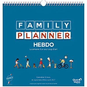 QUO VADIS Calendrier FAMILY PLANNER HEBDO, 2026/2027
