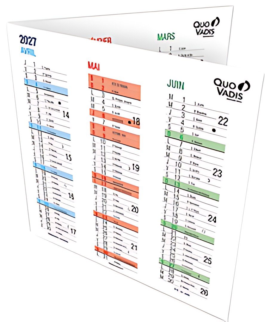 QUO VADIS Calendrier ORIGAMI, 360 x 180 mm, 2026/2027