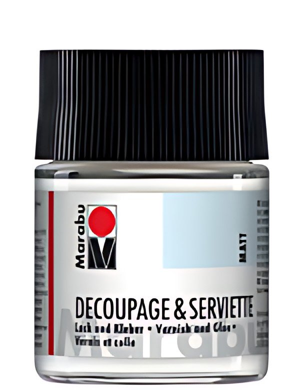 Marabu Vernis & Colle pour serviettes, mat, 50 ml, dans un