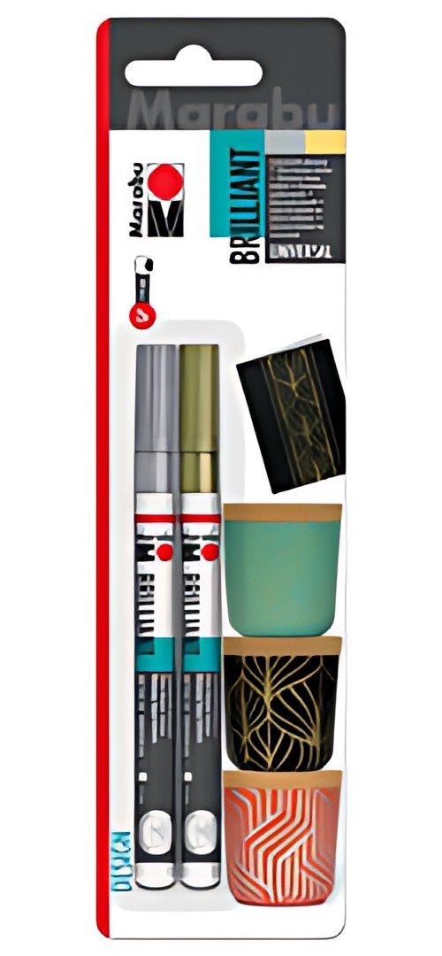Marabu Marqueur laque "Brilliant Painter Basic" blister de 2