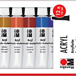 Marabu Peinture acrylique,12 ml,  kit de 12