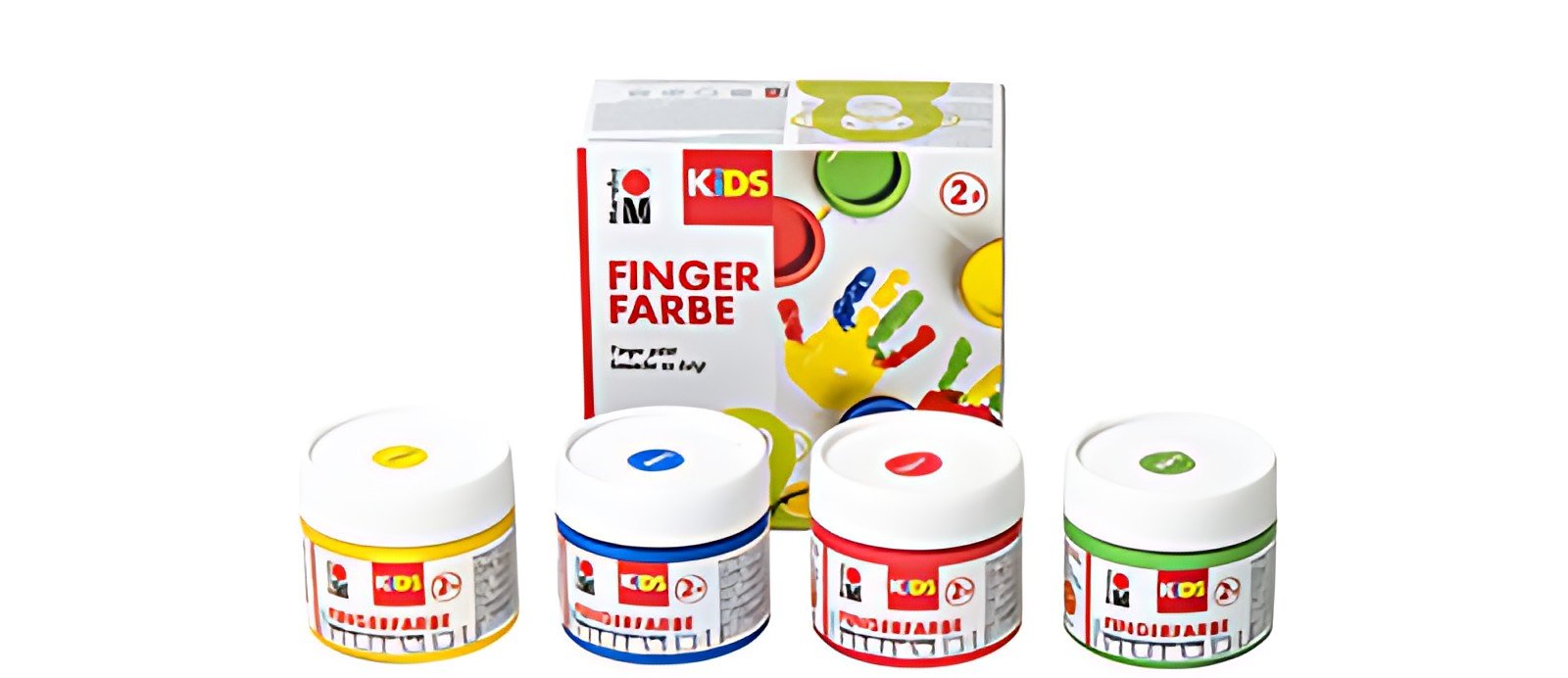 Marabu KiDS Kit de gouache au doigt, 100 ml, kit de 4