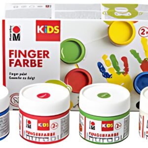 Marabu KiDS Kit de gouache au doigt, 100 ml, kit de 6
