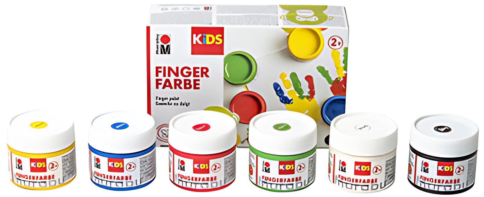 Marabu KiDS Kit de gouache au doigt, 100 ml, kit de 6