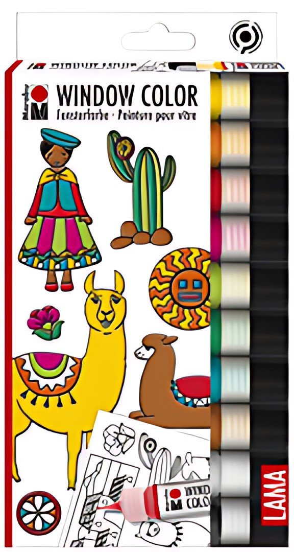 Marabu KiDS Window Color "LAMA", set, 10 x 25 ml