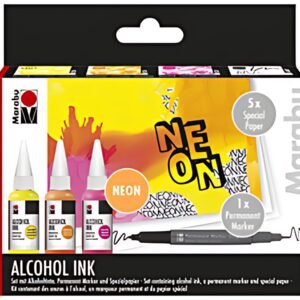 Marabu Encre permanente Alcohol Ink, set fluo "NEON"