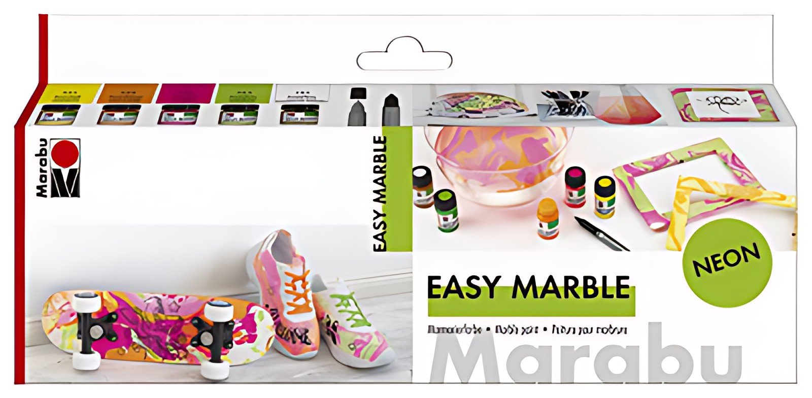 Marabu Peinture à marbrer "easy marble", set fluo NEON