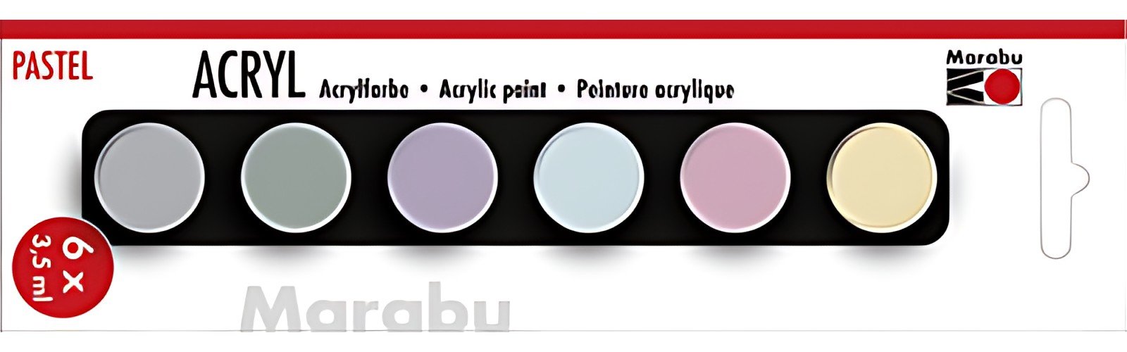 Marabu Set de peinture acrylique "PASTEL", 6 x 3,5 ml