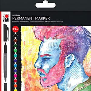 Marabu Marqueur permanent Graphix "SIGNIFICANT", étui de 12