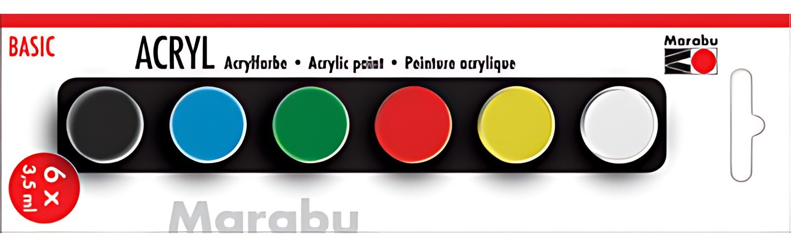 Marabu Set de peinture acrylique "BASIC", 6 x 3,5 ml