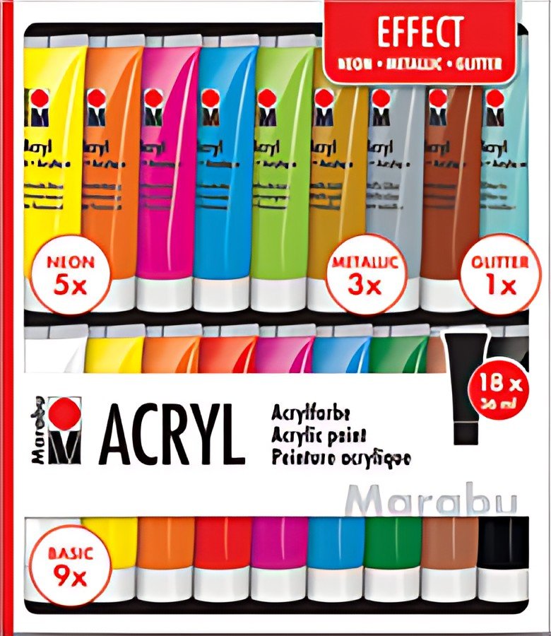 Marabu Set de peinture acrylique "EFFECT", 18 x 36 ml