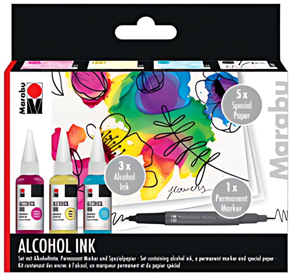 Marabu Set d'encre permanente Alcohol Ink FLOWERS