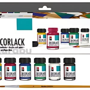 Marabu Peinture acrylique Decorlack, set de démarrage 6x15ml