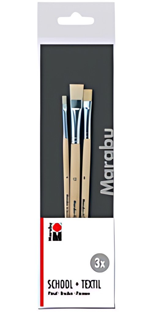 Marabu Set de pinceaux School + Textil, 3 pièces