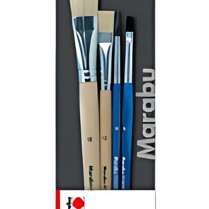 Marabu Set de pinceaux pour l'acrylique Acryl, 4 pièces