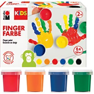 Marabu KIDS Gouache aux doigts, 35 ml, set de 6, assorti