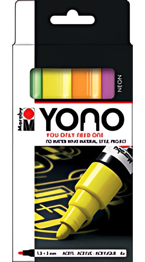 Marabu Feutre acrylique "YONO", 1,5 - 3,0 mm, set de 4 FLUO