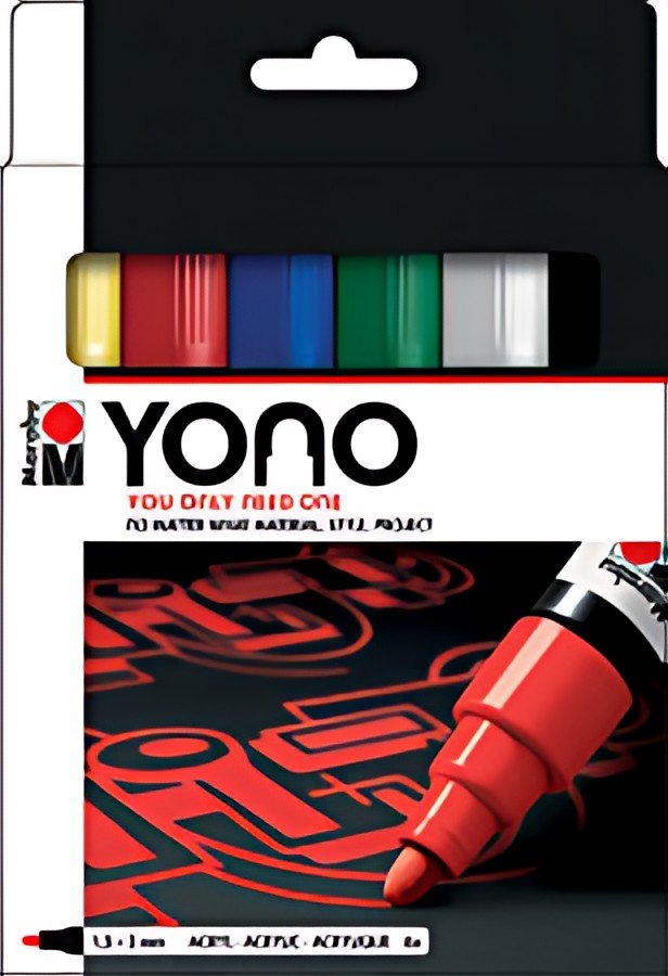Marabu Feutre acrylique "YONO", 1,5 - 3,0 mm, set de 6